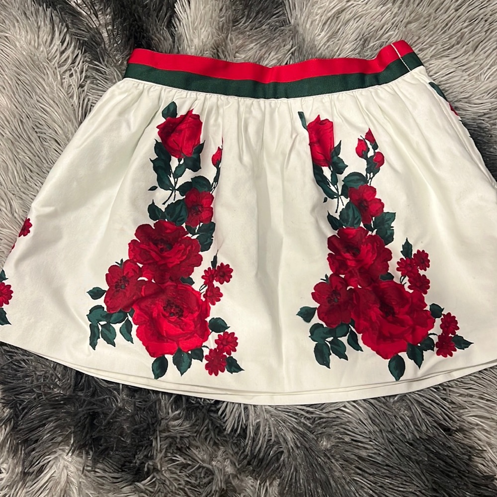 Janie & Jack Floral skirt side, zipper closure, size 4